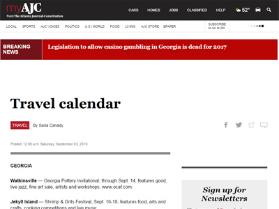 Atlanta Journal-Constitution Travel Calendar